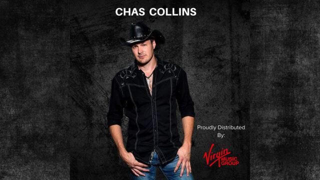 A man wearing a black cowboy hat and black shirt stands against a dark textured background. Text reads 