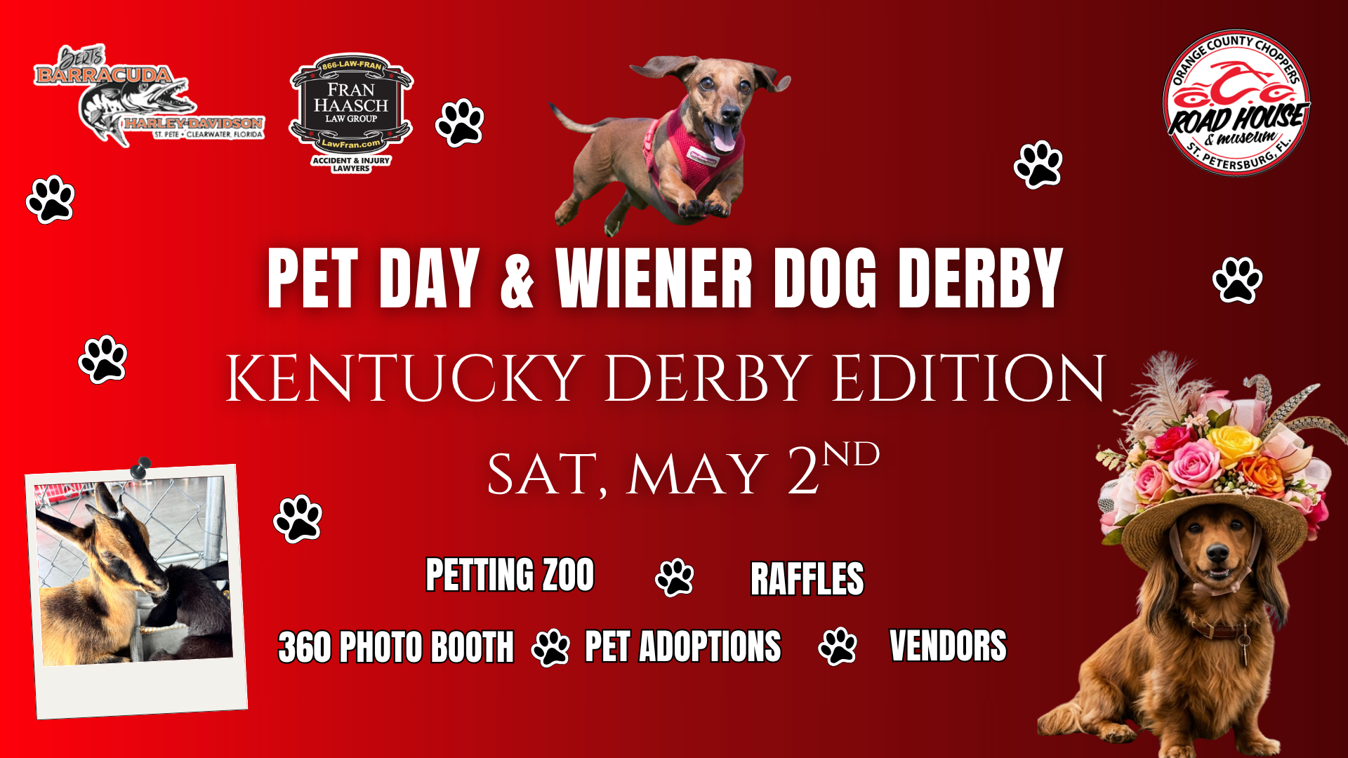Red event flyer for 
