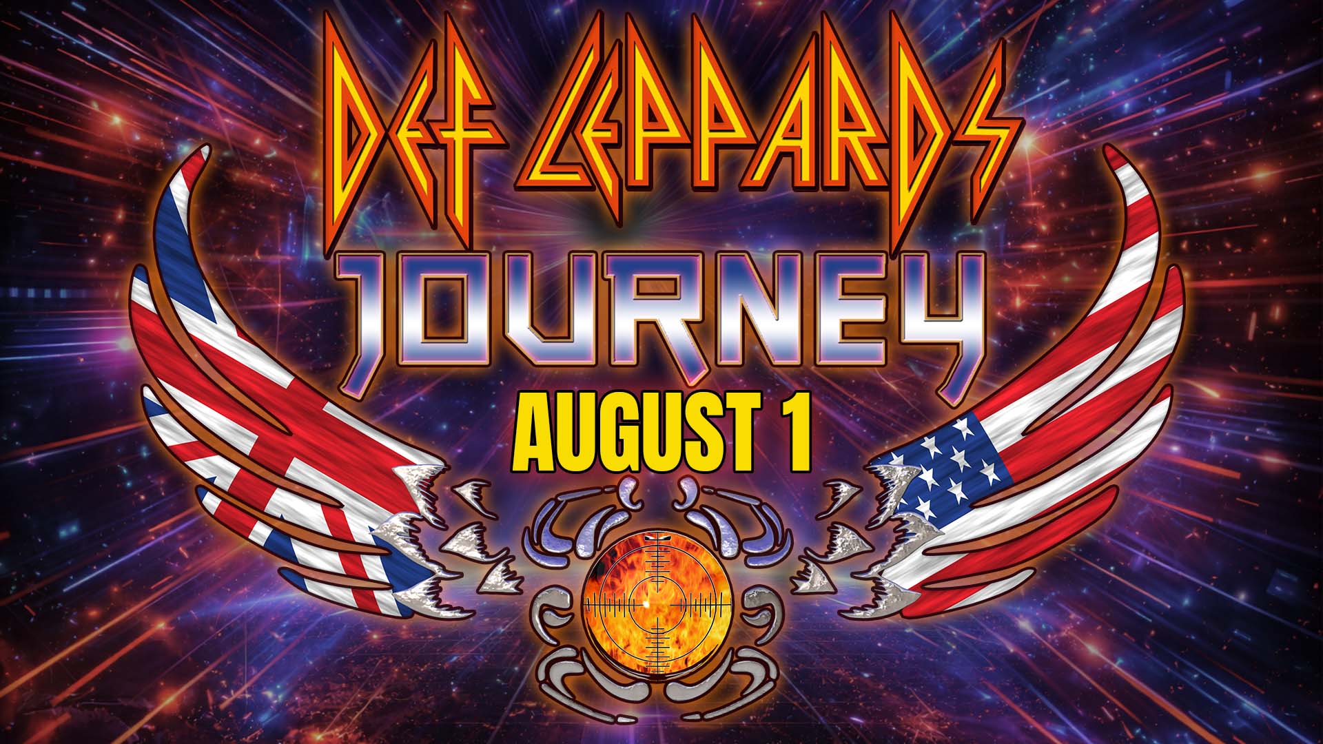 Concert poster featuring Def Leppard and Journey logos, with 