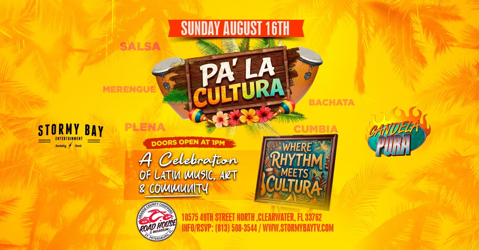 Colorful event flyer for 